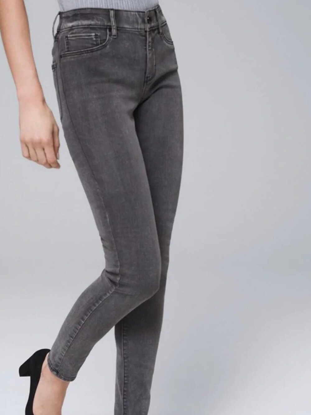 WHBM High-Rise Denim Legging Jeanie Denim - Washed Black L